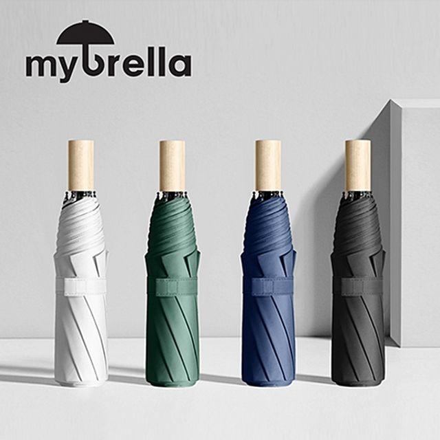튼튼한 MYBRELLA UV WOOD 8K 3단 수동 양우산 UPF50+