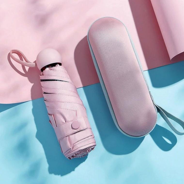 튼튼한 휴대용 접이식 썬캡슐 양우산 미니 암막 우산