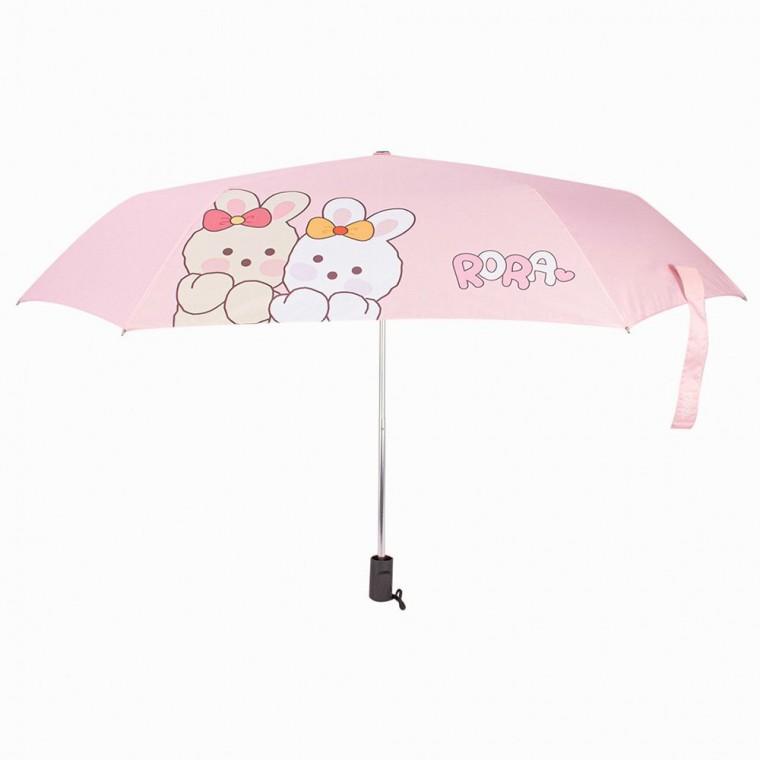 튼튼한 로라앨리 토끼 트윈 3단 아동 수동 우산 50cm MA1119