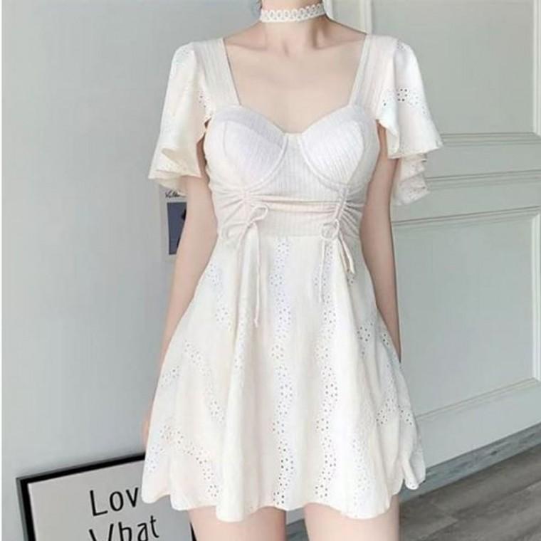 플레어 치마 바지 수영복 펀칭 여성 원피스수영복