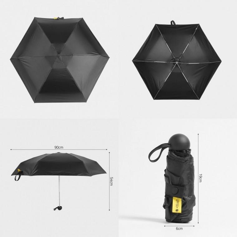 튼튼한 자외선 UV차단 5단 양산겸 우산 블랙 경량 양우산