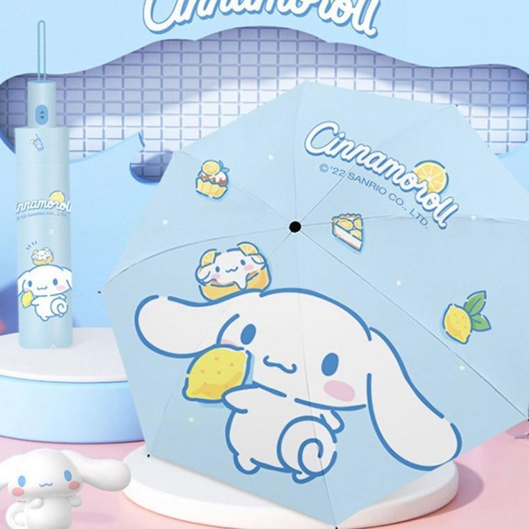 튼튼한 시나모롤 레몬 자외선 차단 3단 자동우산(양산 겸용)