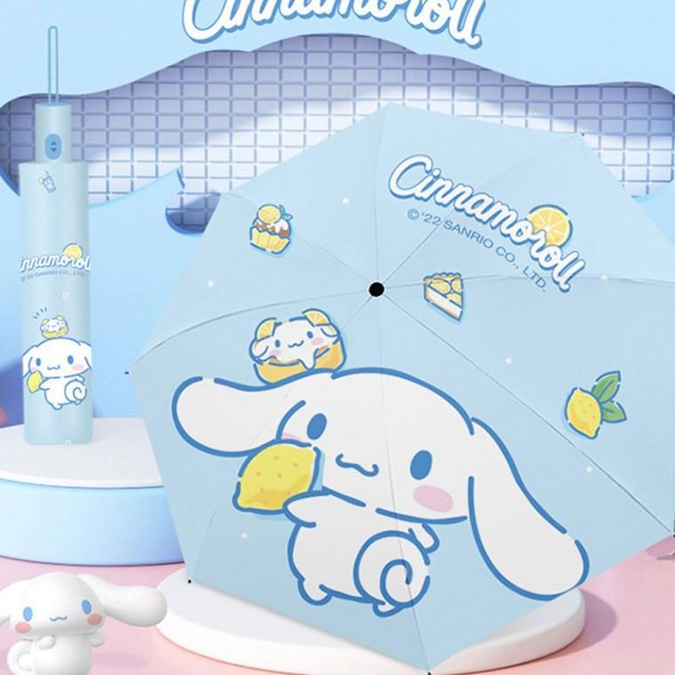 튼튼한 시나모롤 레몬 자외선 차단 3단 자동우산(양산 겸용)