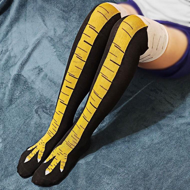튼튼한 레깅스 블랙 새다리 닭발양말 니삭스 웃긴선물