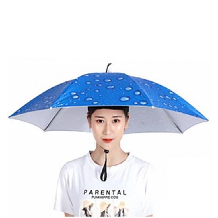 튼튼한 모자우산 1단77cm(물방울블루)