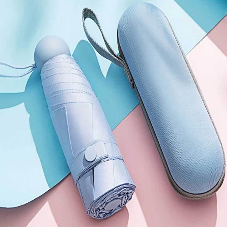튼튼한 캡슐형 스카이블루 양산 5단 양산 암막 캡슐양산 우산