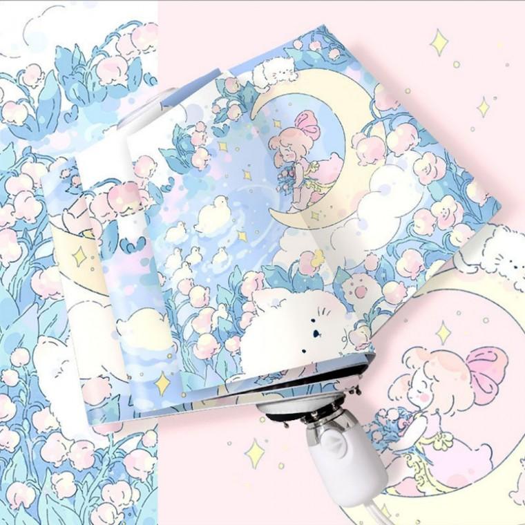 튼튼한 달그림 3단 자동우산 휴대용 우산 양산