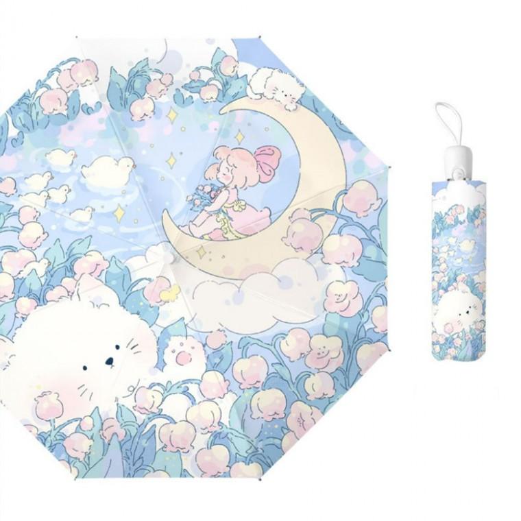 튼튼한 자외선차단 원터치 우산 3단자동 양산 달그림 우산