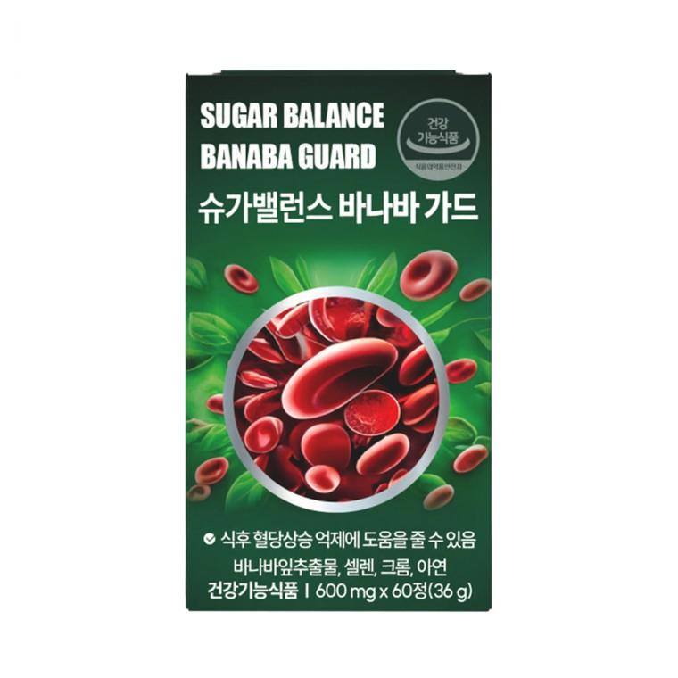 혈다운 슈가밸런스 바나바가드 60정 원기2호 혈당보조제 코로솔산 혈당케어 영양제
