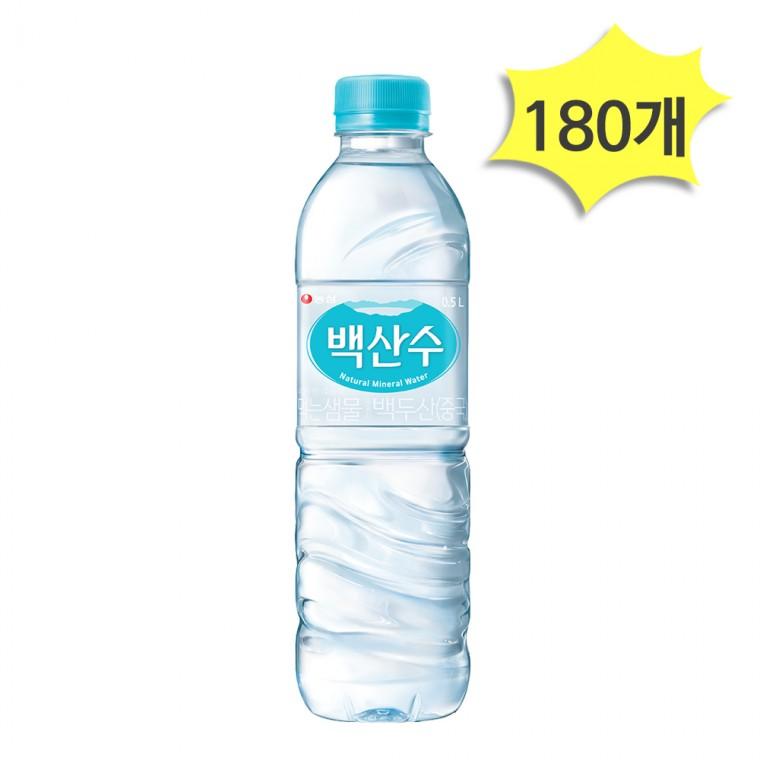농심 백산수 유라벨 500ml x 180개 사무실 가정용 생수 물