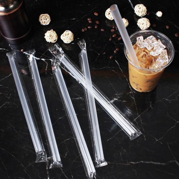 플라스틱 빨대 스트로우 12mmx250mm 개별포장 200개