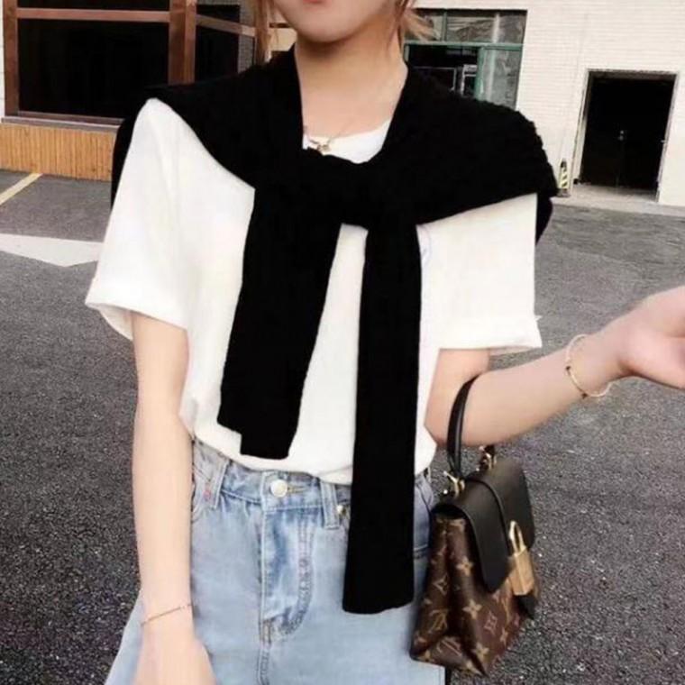 봄 얇은 페이크 어깨숄 무지 니트 가디건