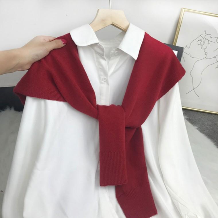 무지 페이크 어깨숄 니트 가디건 10color