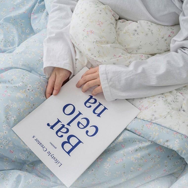 빈티지플라워 블루 간절기 슈퍼싱글 SS 차렵 이불