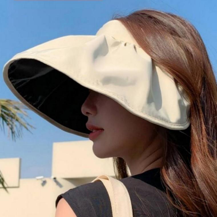 폴딩 썬캡 모자 여성 자외선차단 휴대용 와이드 암막
