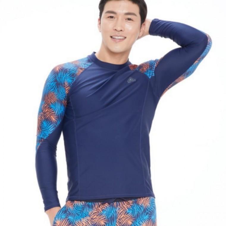 상의 수영복 긴팔 래쉬가드 남성 비치 네이비