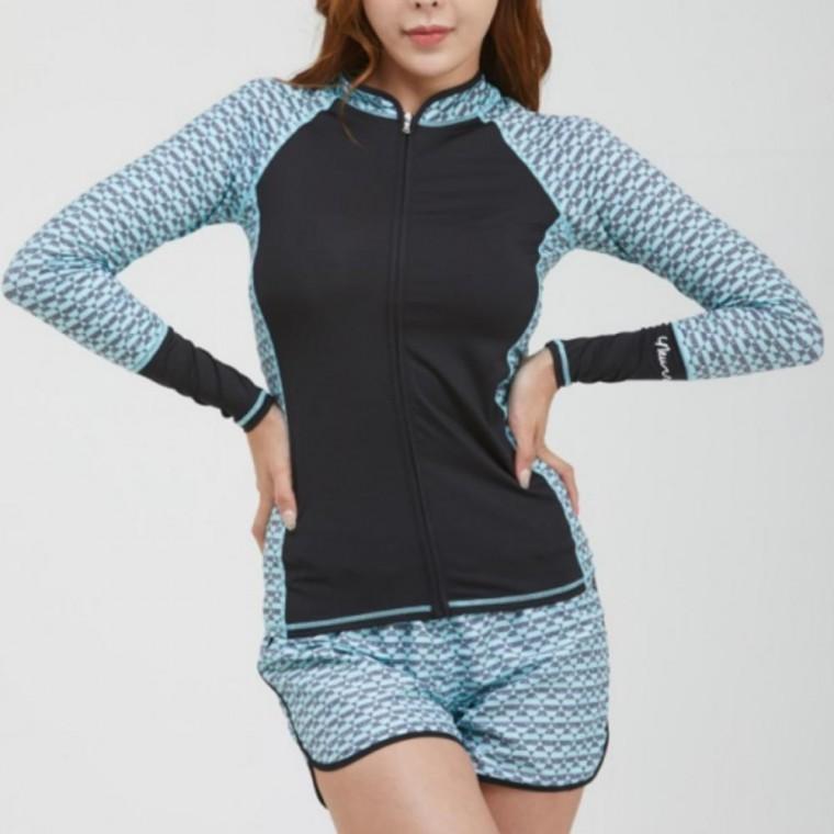 여성 수영복 세트 래쉬가드 반바지 자외선차단