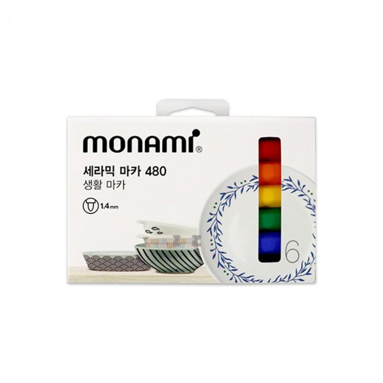 모나미 세라믹 마카 480 전자레인지용 6색-DS/도자기펜/데코펜/꾸미기/머그컵/접시/도자기/DIY