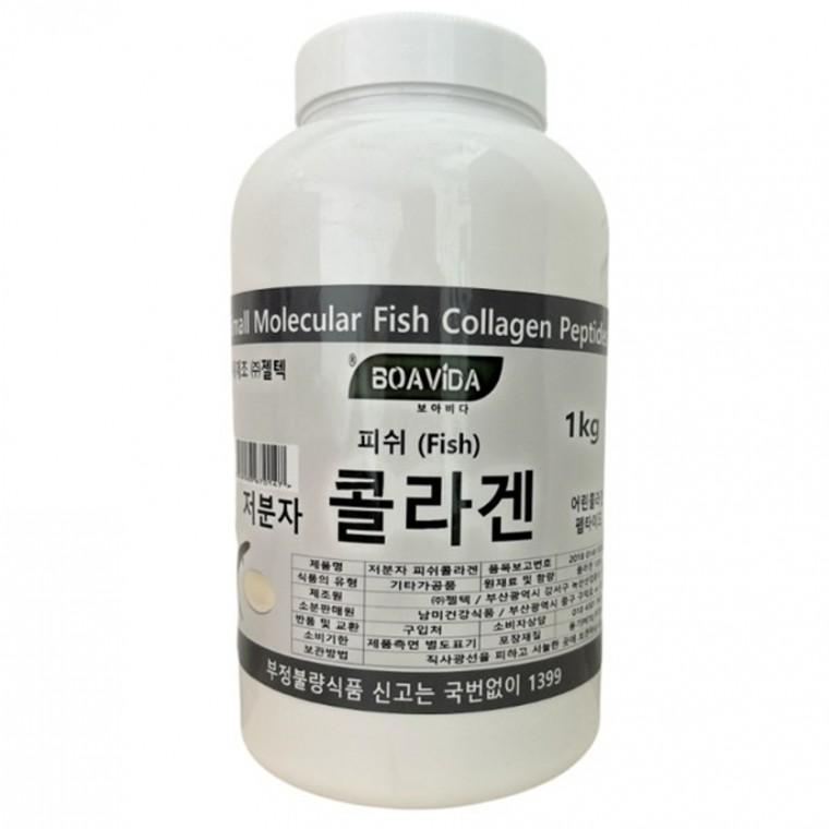 국내제조 (주)젤택 저분자 피쉬어린콜라겐 펩타이드 100% 1통 1kg