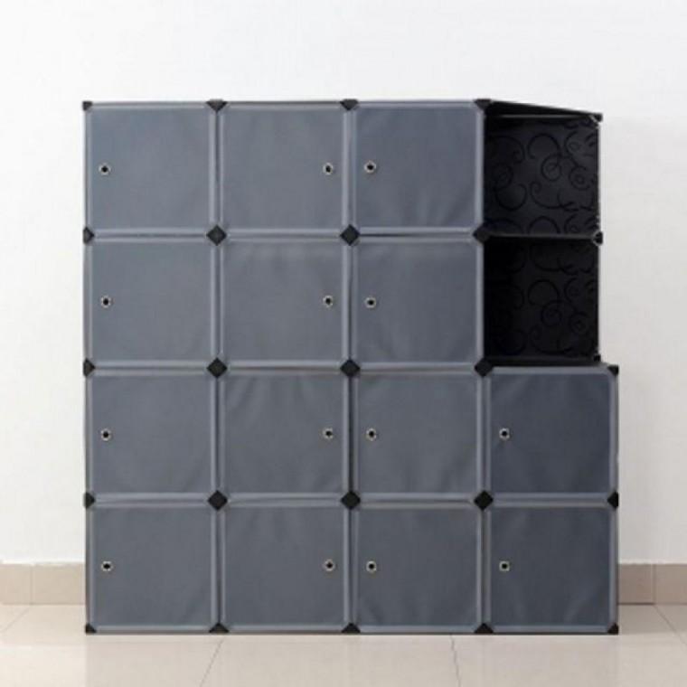 DIY 수납박스 복합 선반 수납장 조립옷장 140x140cm