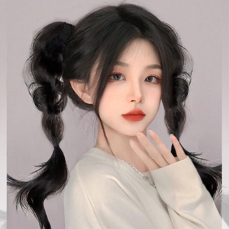 생기머리 부분가발 양갈레 땋은머리 여성가발 헤어밴드