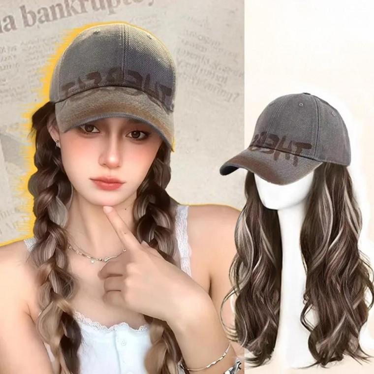 웨이브 항암치료 캡모자가발 브릿지헤어 볼륨가발 긴머리