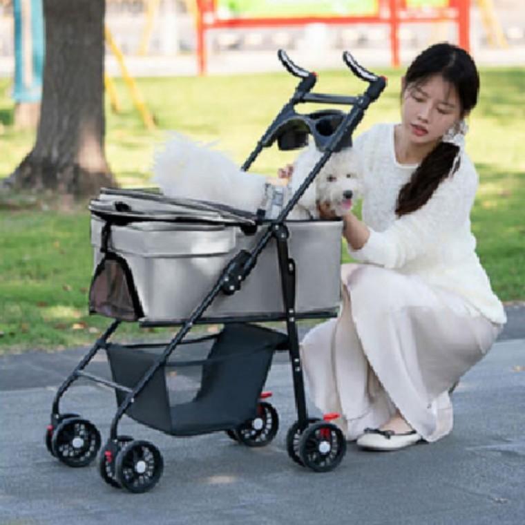 접이식 강아지 유모차 폴딩 원터치 중형 반려견 애견 개모차
