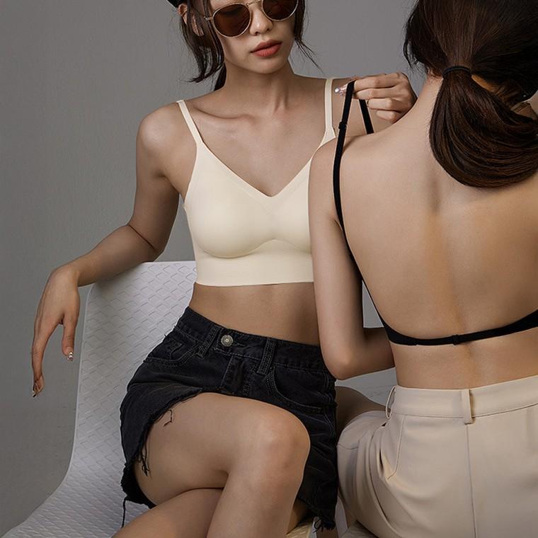 노와이어 브라 편안한 여름 속옷 등파인 예쁜 백리스 브라자