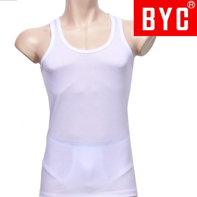 BYC 상쾌한 에어로쉬 남자 쿨링 반팔런닝 국산 레포츠 무지백색 군대런닝 남성 메리야스