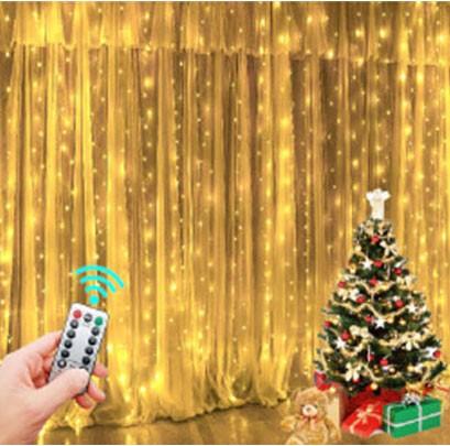 LED 배경 조명가랜드 3m*3m 300구 리모콘  낭만 전구에서 은은하게 무드등 불빛 따스한 분위기 사진