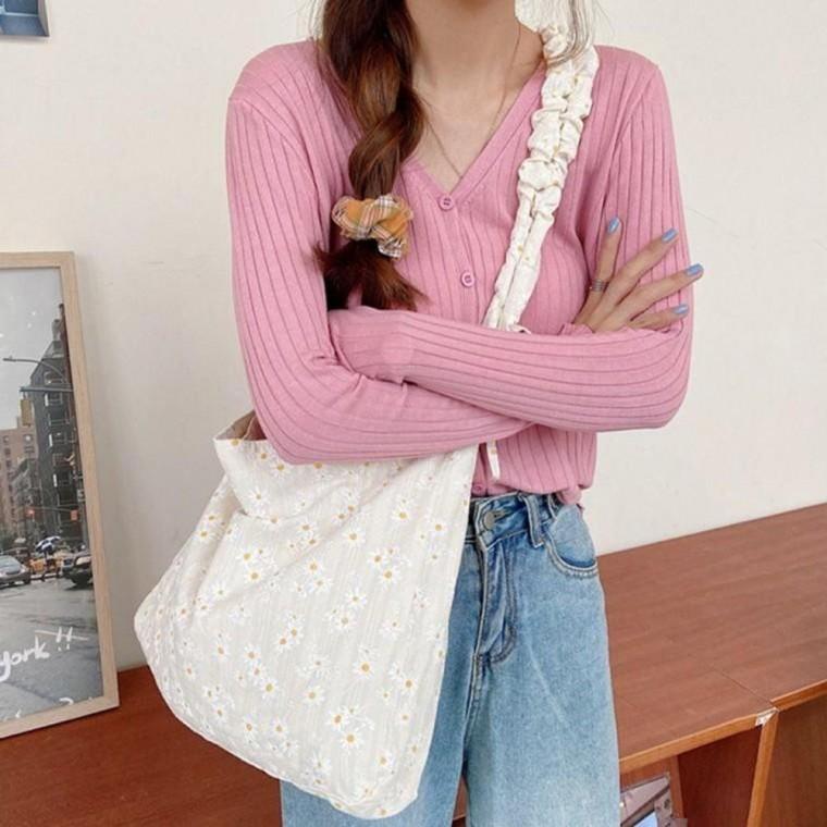 패션아이템 플라워 쇼퍼백 에코백 데일리 꽃무늬 여행 데이지셔링