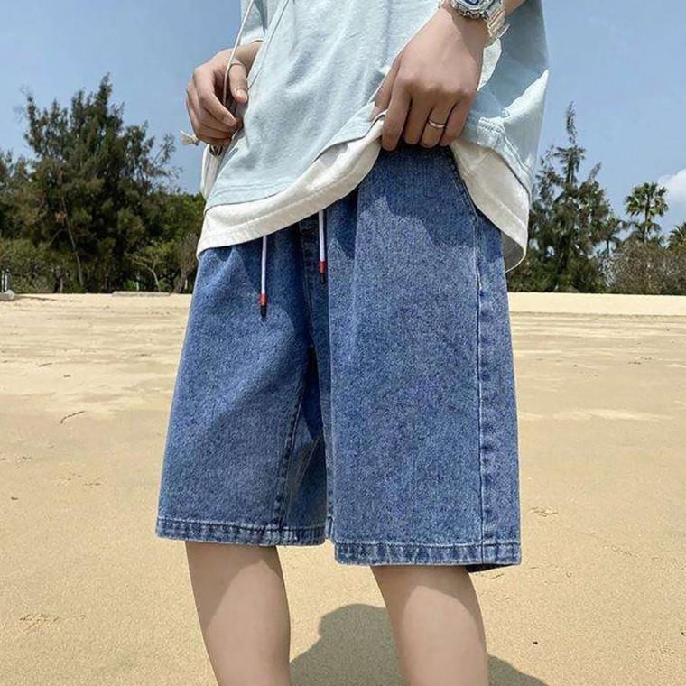 허리 밴딩 버뮤다 데님 반바지 남녀 공용 데일리 캐주얼 여자 편한 여자카고 여자밴딩