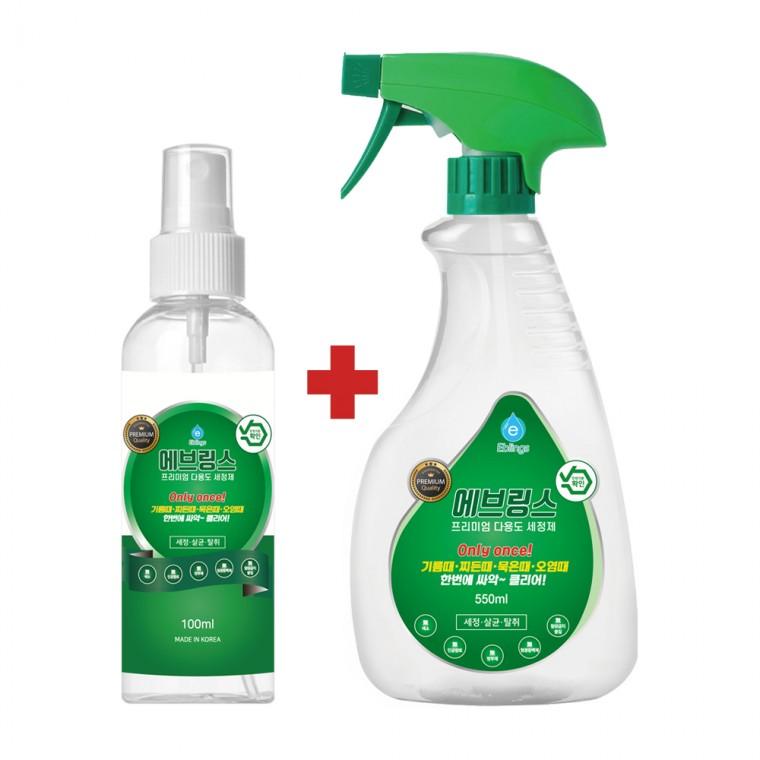 원쁠원(1+1) 한국미라클피플사 에브링스 프리미엄 다용도세정제 550ml+100ml 다목적 청소세제