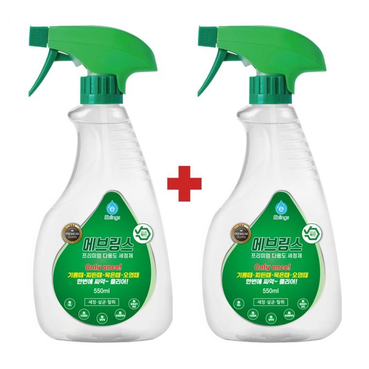 원쁠원(1+1) 한국미라클피플사 에브링스 프리미엄 다용도세정제 550ml+550ml 다목적 청소세제