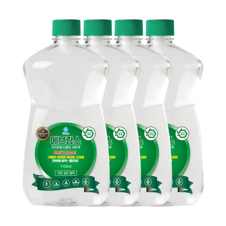 한국미라클피플사 에브링스 프리미엄 다용도 세정제 VIP세트 1100ml×4개 다목적 청소세제