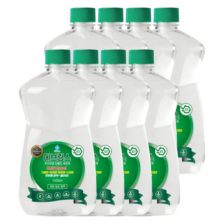 한국미라클피플사 에브링스 프리미엄 다용도 세정제 VIP세트 1100ml×8개 다목적 청소세제