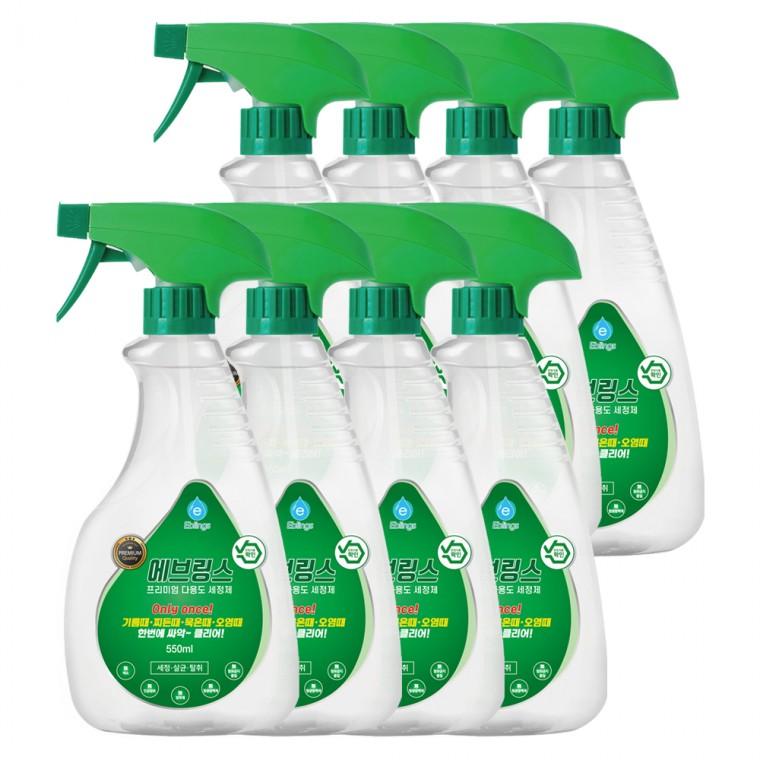 한국미라클피플사 에브링스 프리미엄 다용도 세정제 VIP세트 550ml×8개 다목적 청소세제