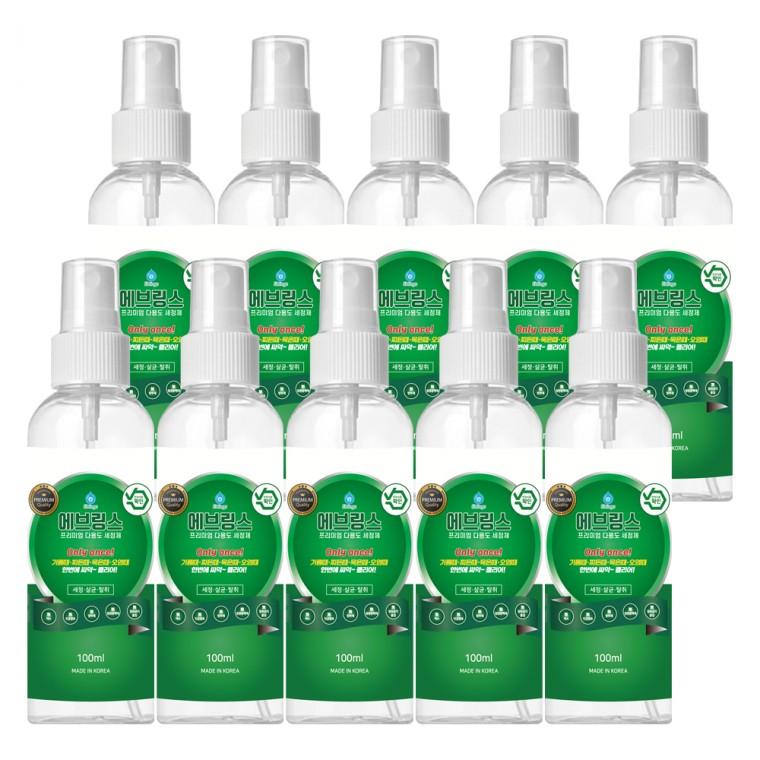 한국미라클피플사 에브링스 프리미엄 다용도 세정제 VIP세트 100ml×10개 다목적 청소세제