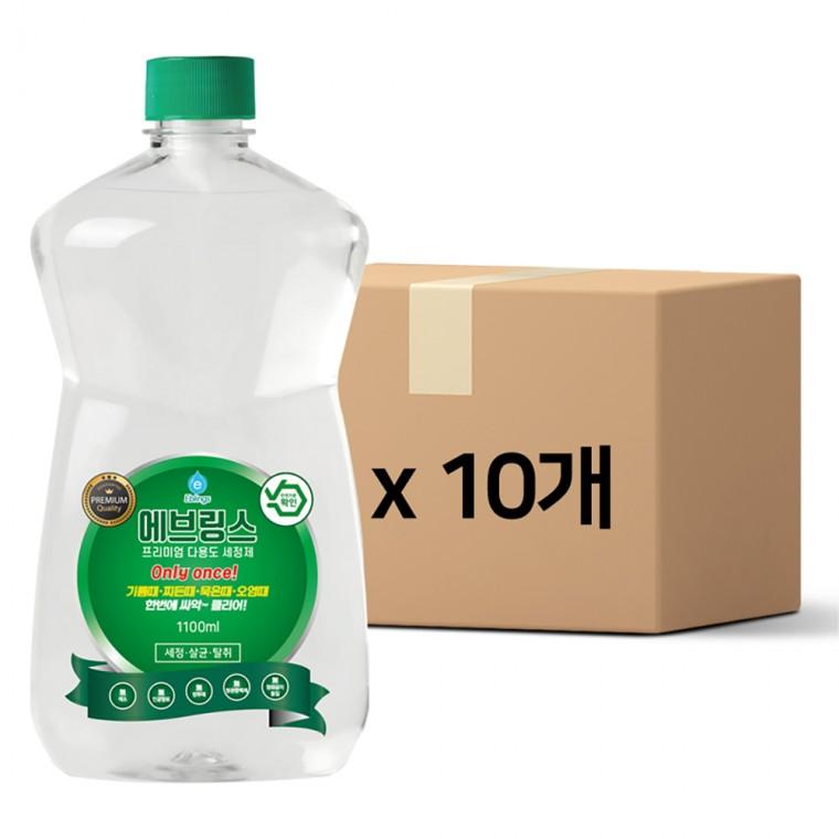한국미라클피플사 에브링스 다용도 세정제 1100ml×10개 다목적 청소세제