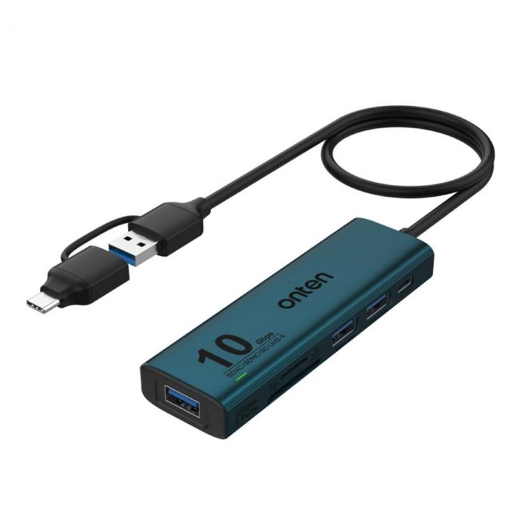 USB 3.2 C타입 A타입 6 IN 2 허브 카드리더 꼬리물기 컴퓨터 데스크탑 PC 모니터 노트북 Gen2 10Gbps