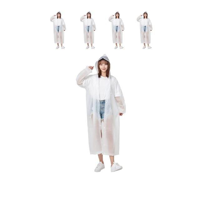 패션 레인코트 남녀공용 우비 X 5개입