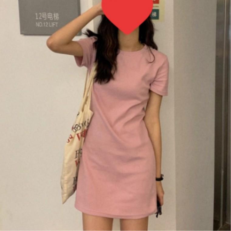 반팔 시원한원피스 심플라인 미니 30대코디 시크룩 패피스타일 패셔너블 스타일리시한 베이직 원피스
