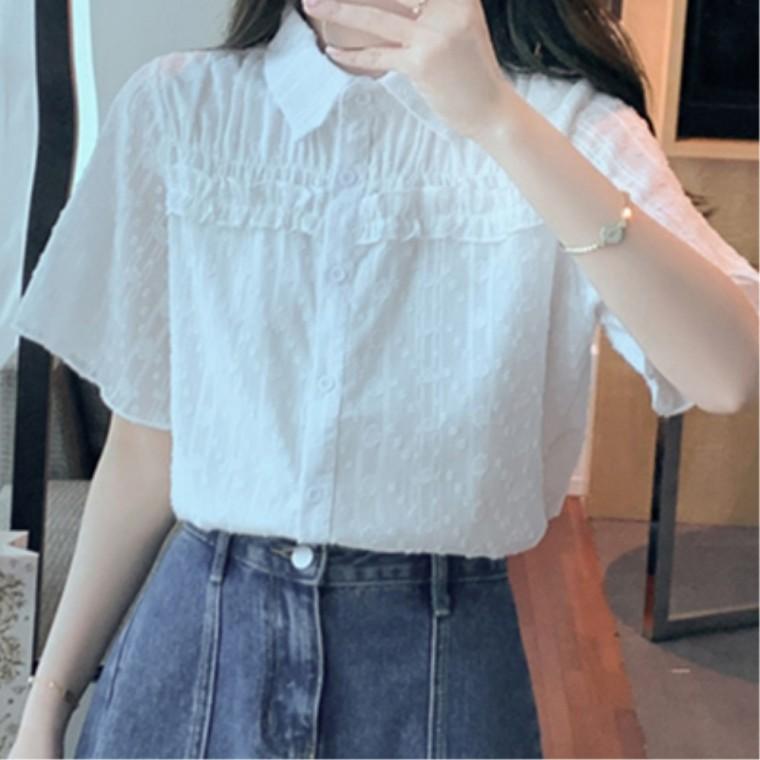 기본블라우스 자수 데이트룩 블라우스 캐주얼블라우스 고급스러운블라우스 카라 오피스룩코디 나들이 프릴