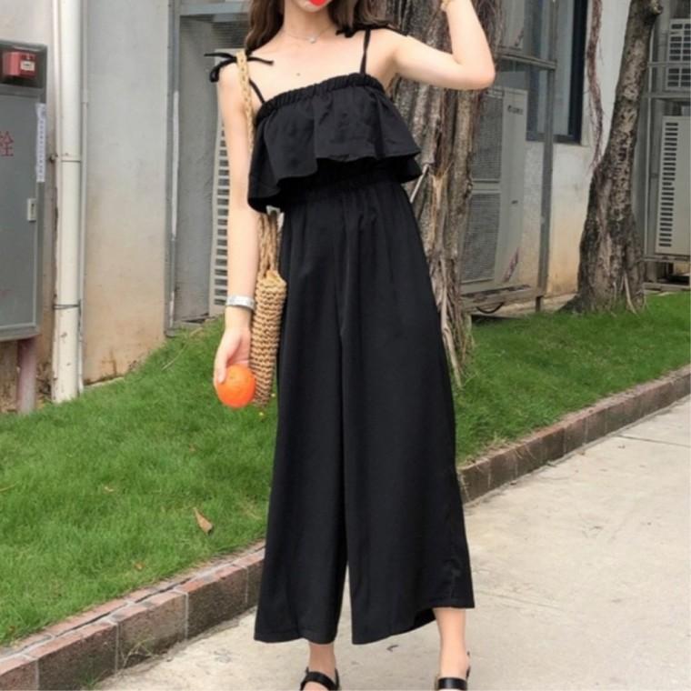 프릴 원피스 여리핏 30대여성 패셔너블 점프수트 원피스코디 끈나시 트렌디한캐주얼룩 시원한원피스 시크룩