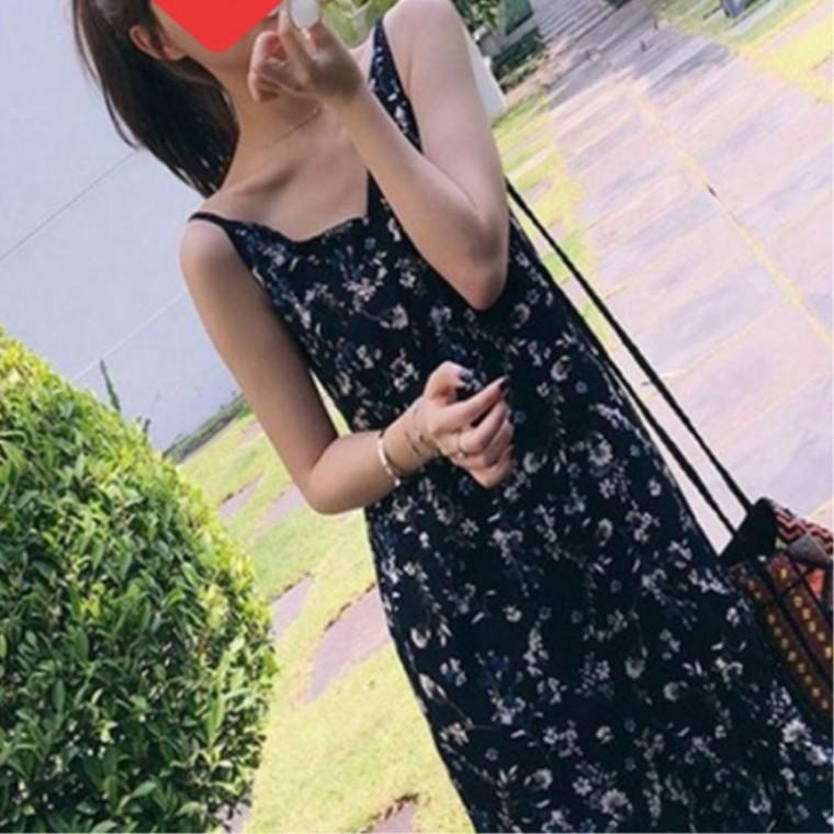끈나시 30대데일리룩 여리핏 시크룩 플라워 원피스 클레식 하객원피스 미디 트렌디한캐주얼룩 깔끔한