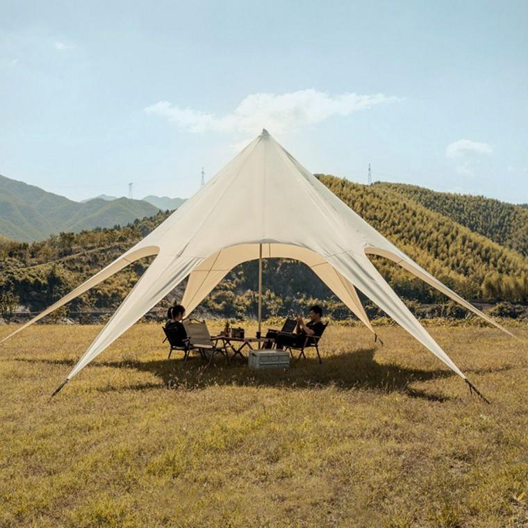 그늘막 타프 6x6m 베이지 특대형 캠핑 피크닉 야외