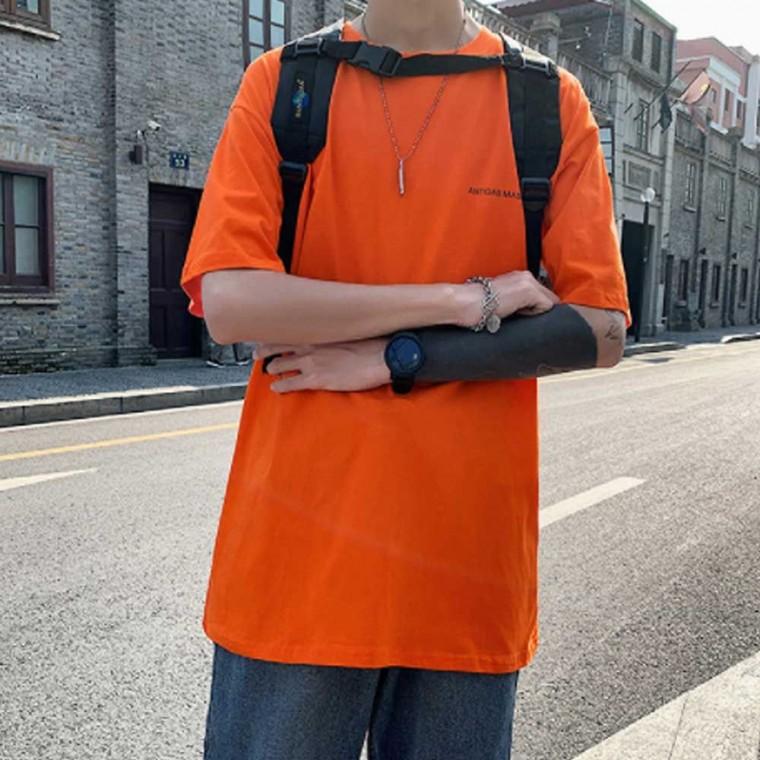 여름 베이직 남자 반팔 오버핏 올데이 레이어드 컬러 라운드 Y07