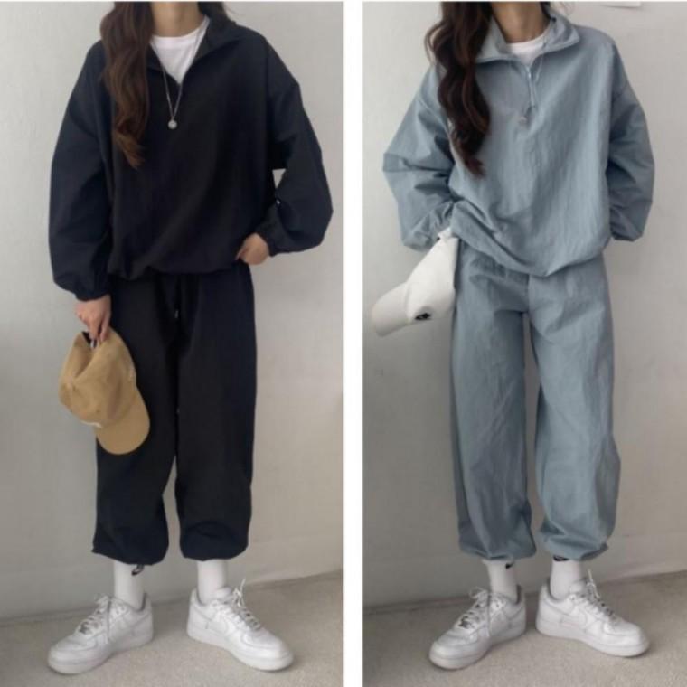 운동 반집업 복 조거 여성 데일리 셋업 세트 트레이닝