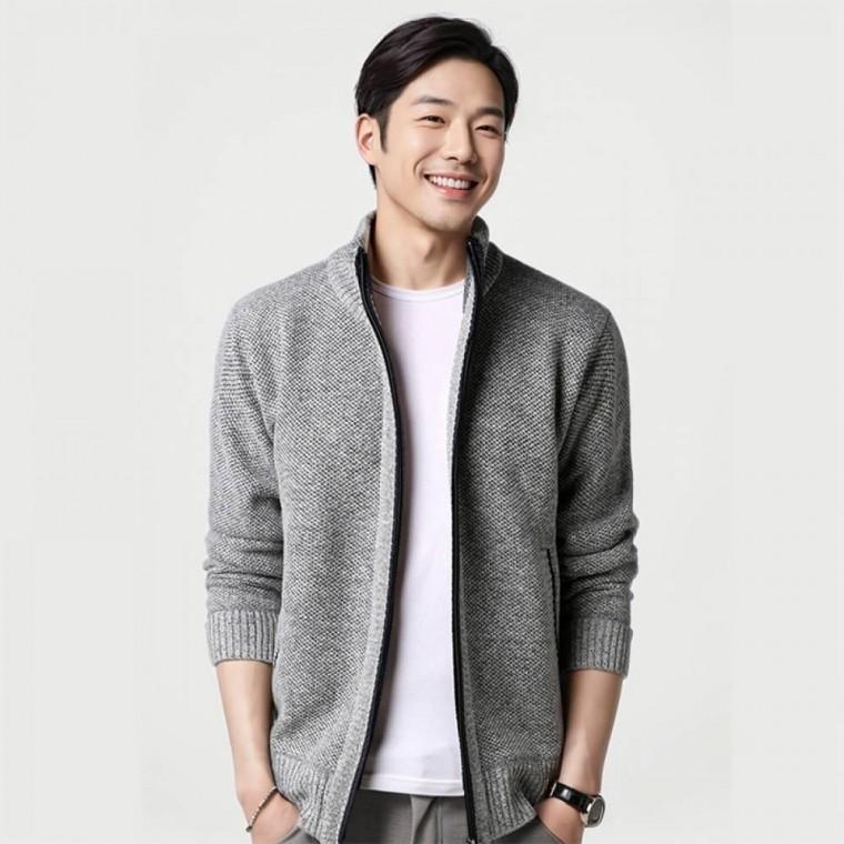 플리스 니트 남자 가디건 C2 집업