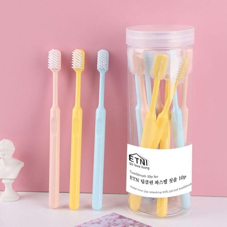 ETN 파스텔 칫솔10P 부드러운 칫솔모 치아 사이사이